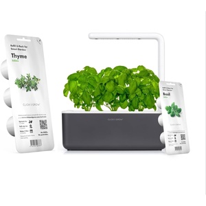 image:imageClick and Grow Smart Garden 3 Grey with Grow Light and 3 Basil and 3 Thyme Pods Bundle
